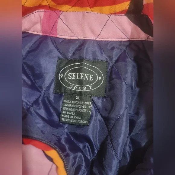 Selene Sport Quilted Jacket Geometric Design Womens Size XL - Picture 7 of 9